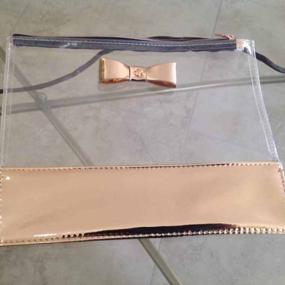 tarte Clear Vinyl Cosmetics bag with Bow! - Brand new.